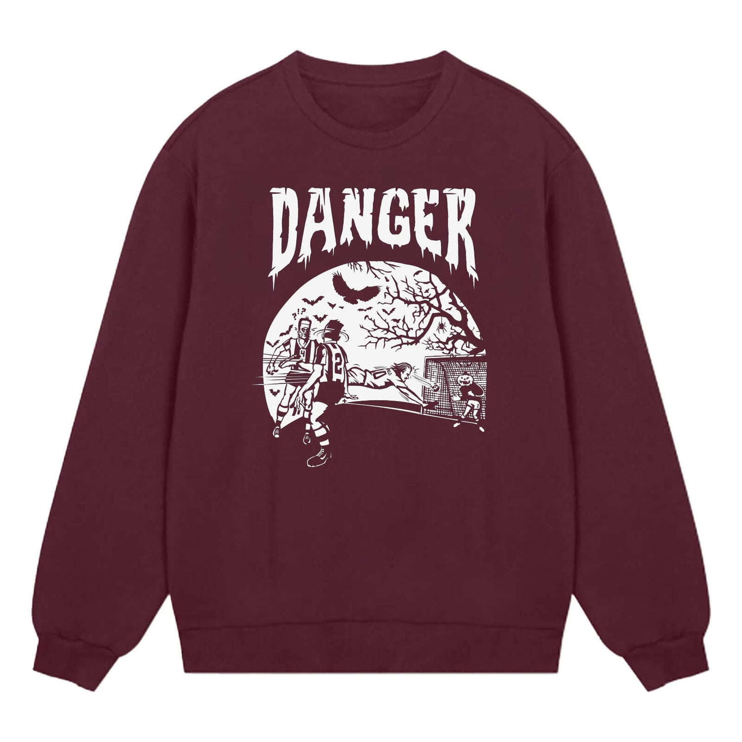 Danger Horror Hoodie, Black / White
