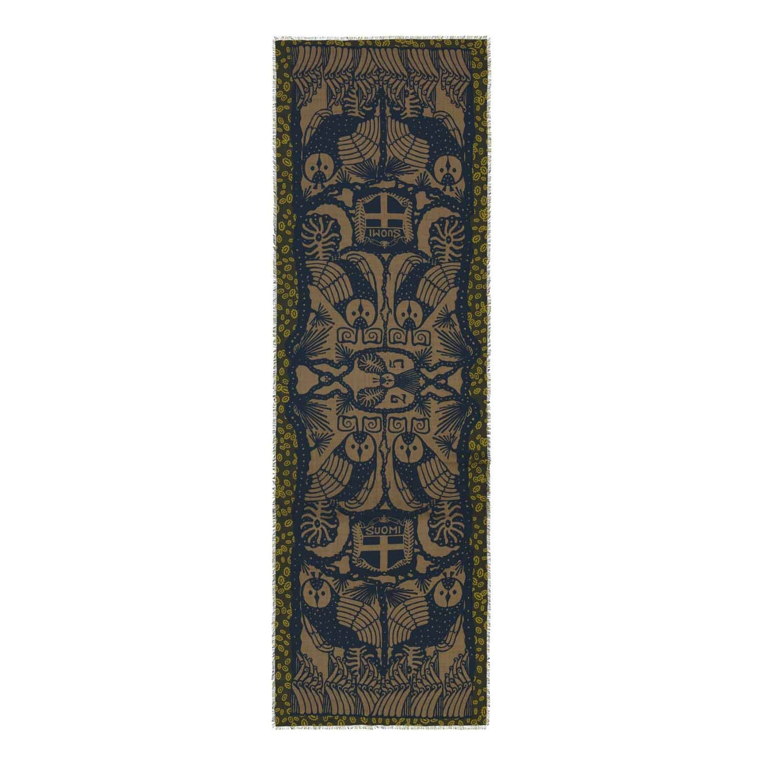 Neljä pöllöä By Klaus Haapaniemi, Premium silkkihuivi, Musta