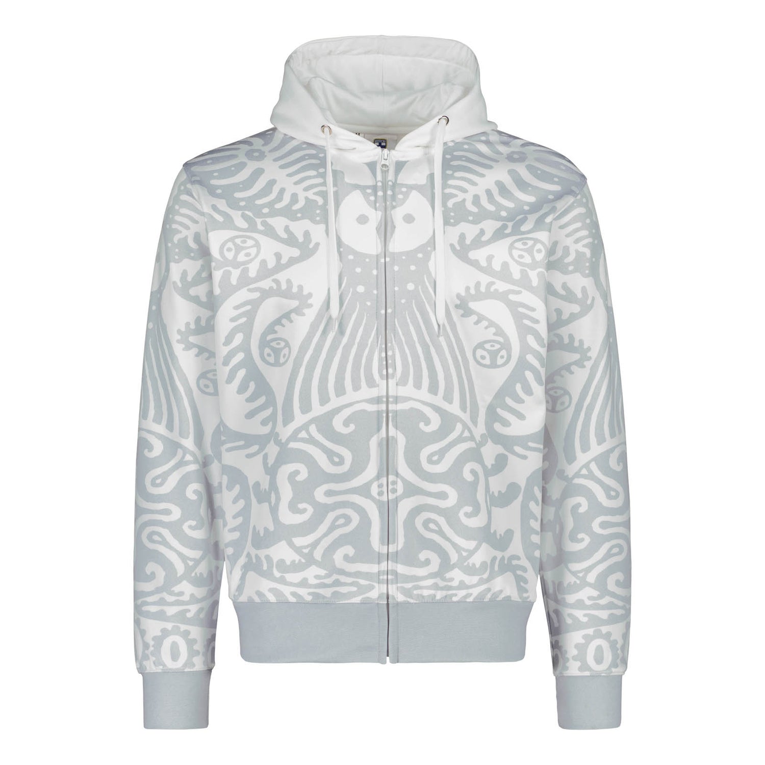 Guest Owl zippered hoodie, light gray