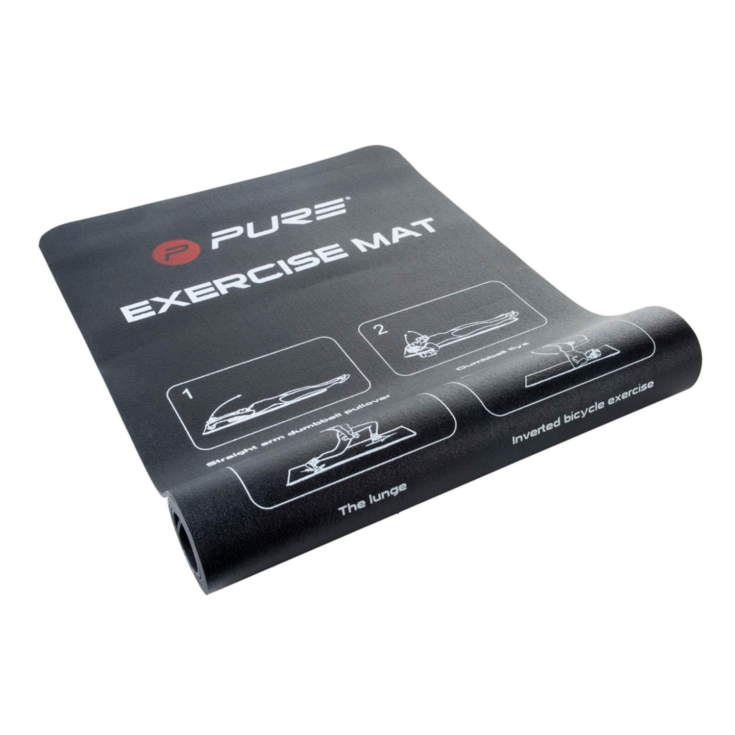 Exercise mat, 182 x 61 x 0.4 cm, Black