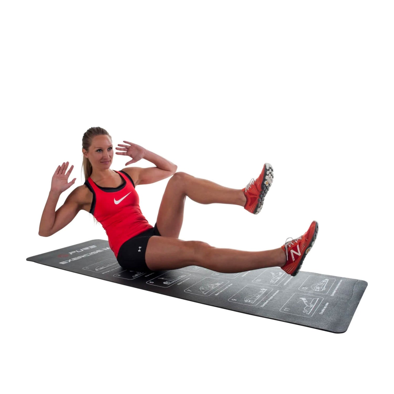 Exercise mat, 182 x 61 x 0.4 cm, Black