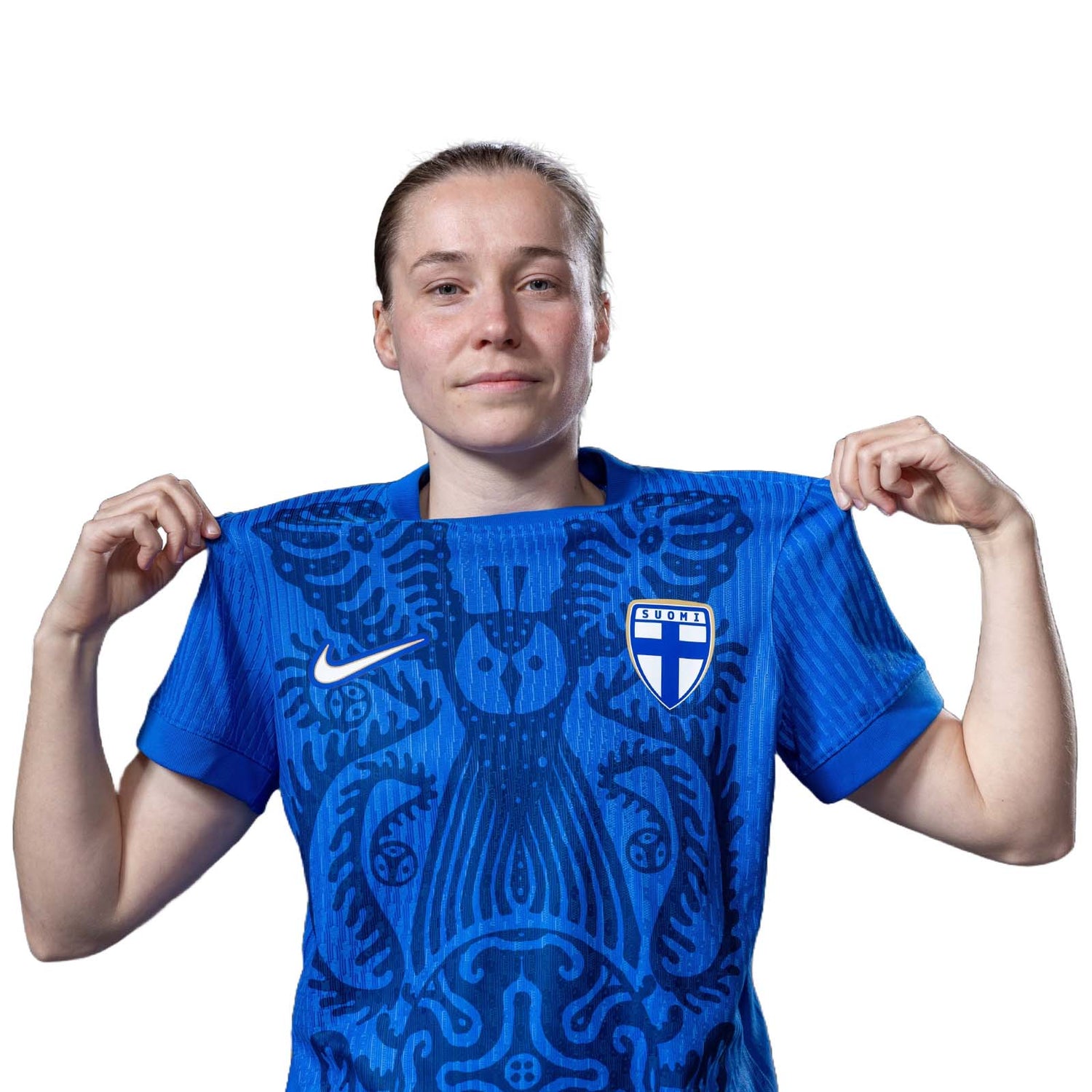 Suomi Vieraspelipaita 2025/26, Kollanen painatus