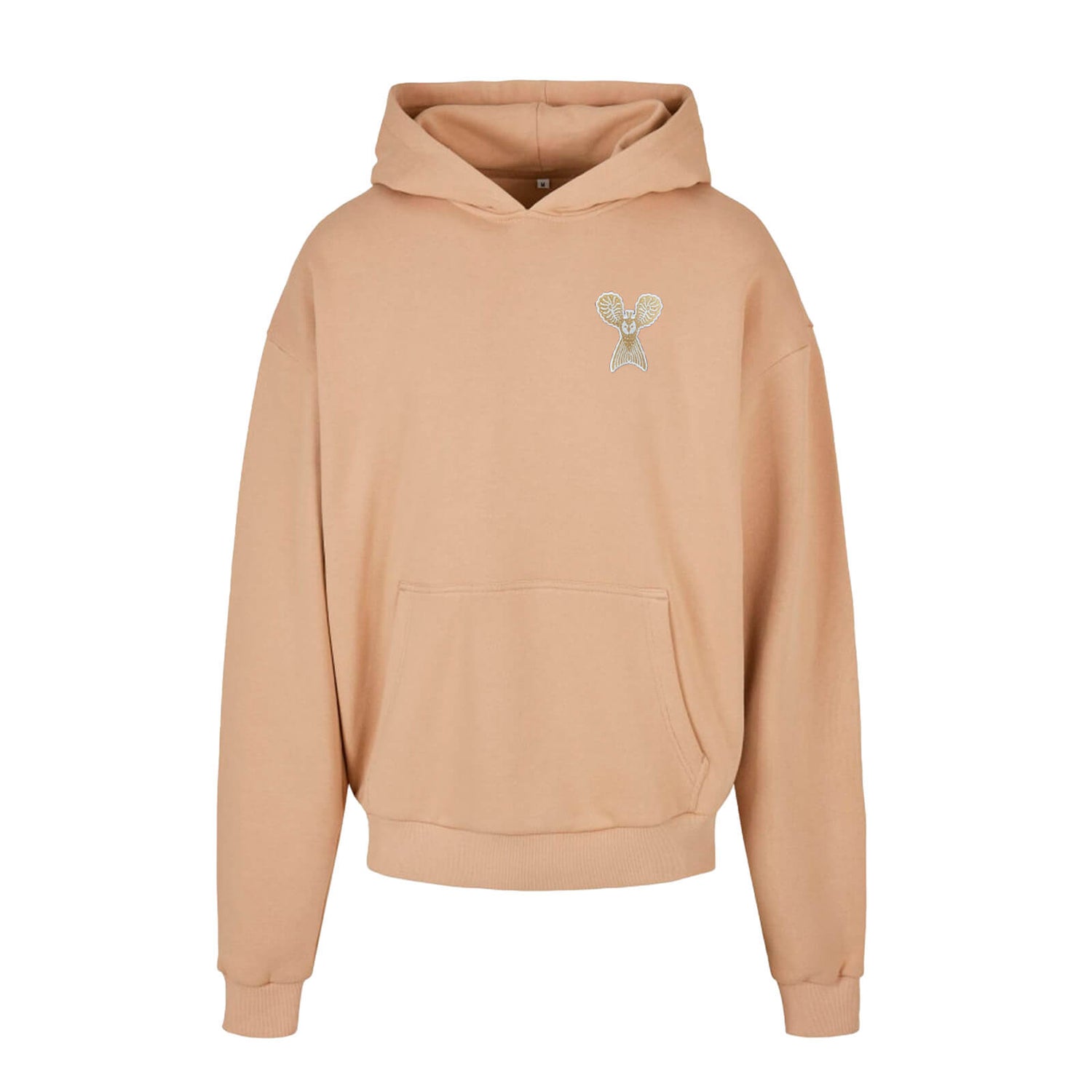 Little Owl embroided by Klaus Haapaniemi Heavy hoodie, Light Brown