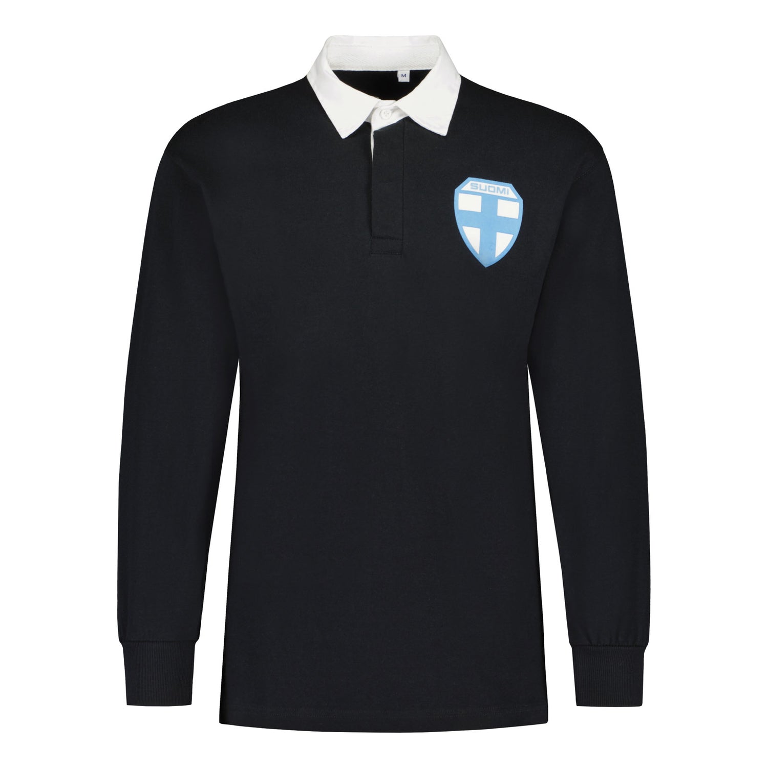 Suomi Retro pitkähihainen puuvillajersey, Musta