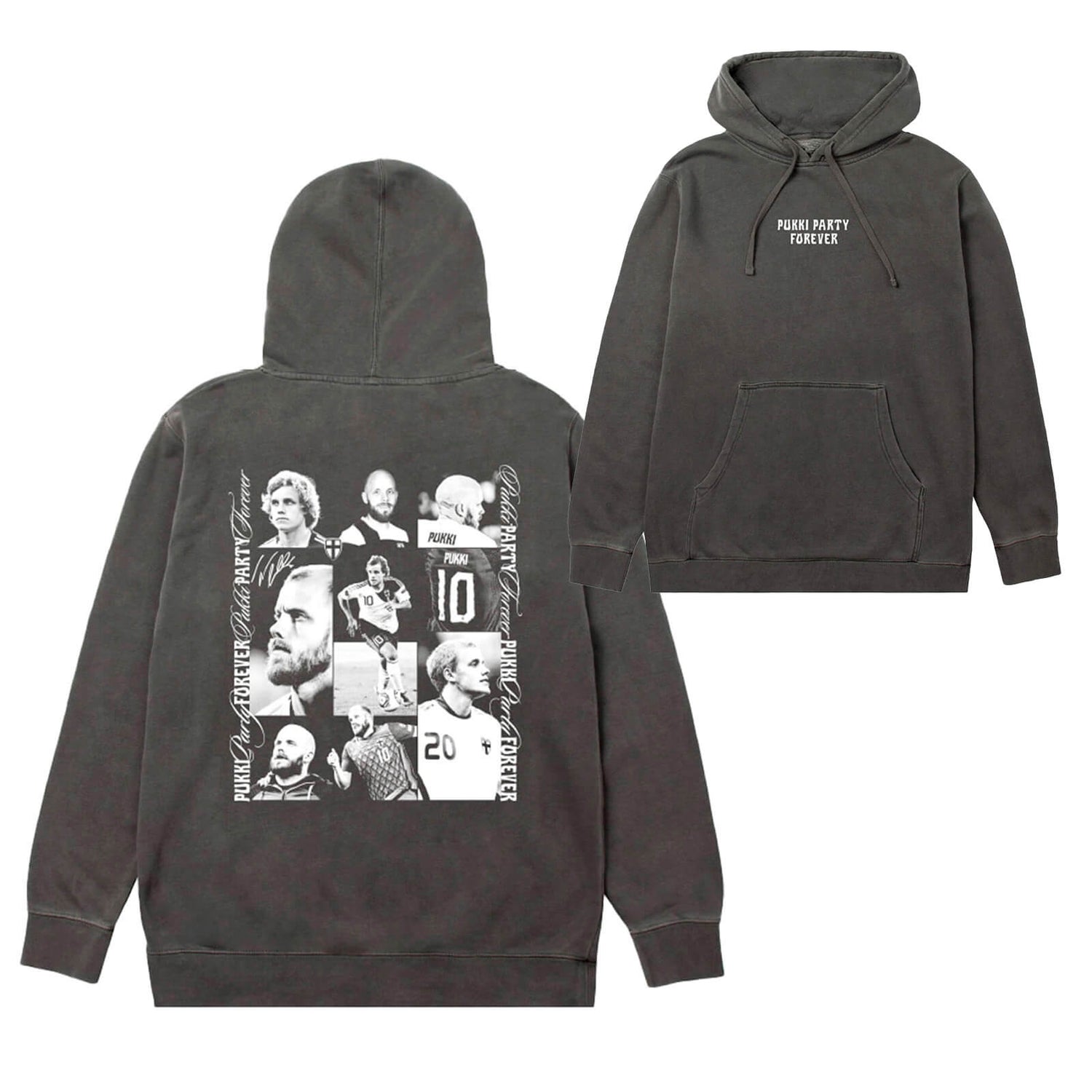 Santa Party Forever, Vintage Hoodie, Black