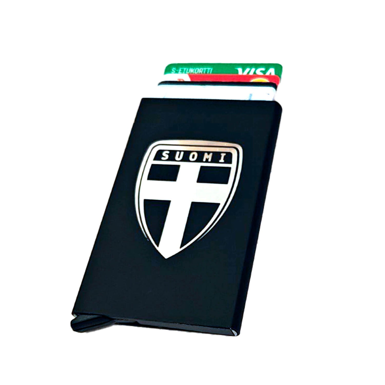 Finland RFID-protected aluminum card case, Black