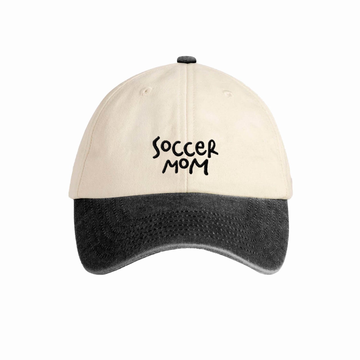 Soccer Mom puuvillalippis, Musta/valkoinen