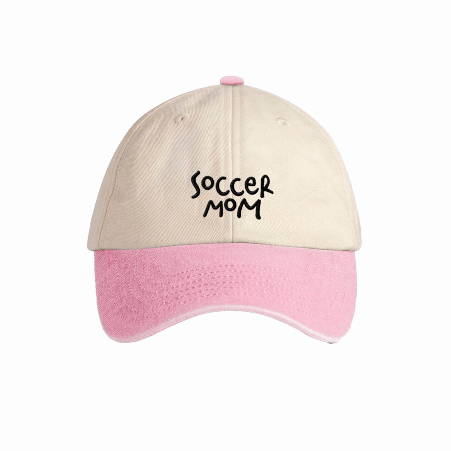 Soccer Mom puuvillalippis, Vaaleanpunainen/valkoinen