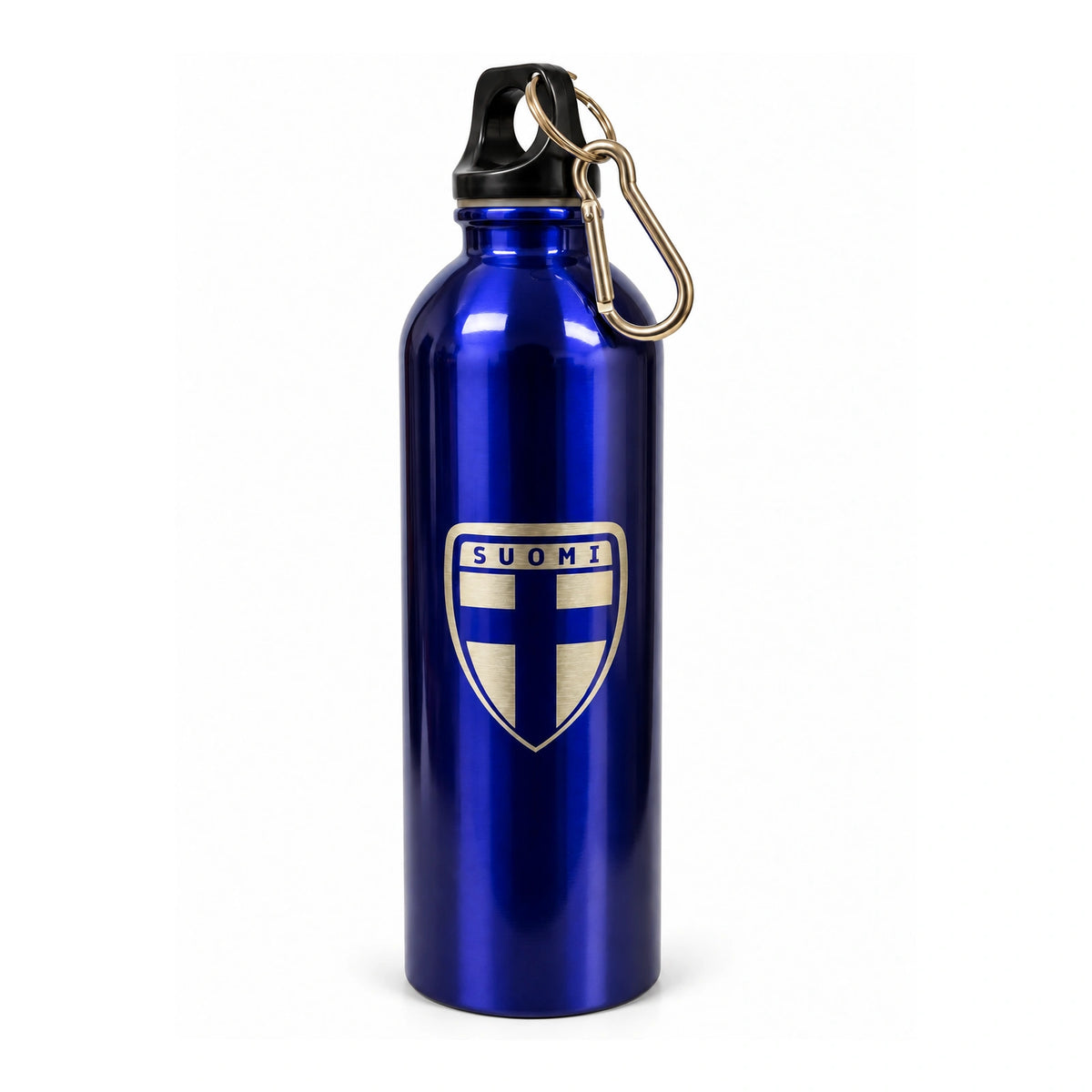 Suomi teräksinen juomapullo 750ml, Tummansininen