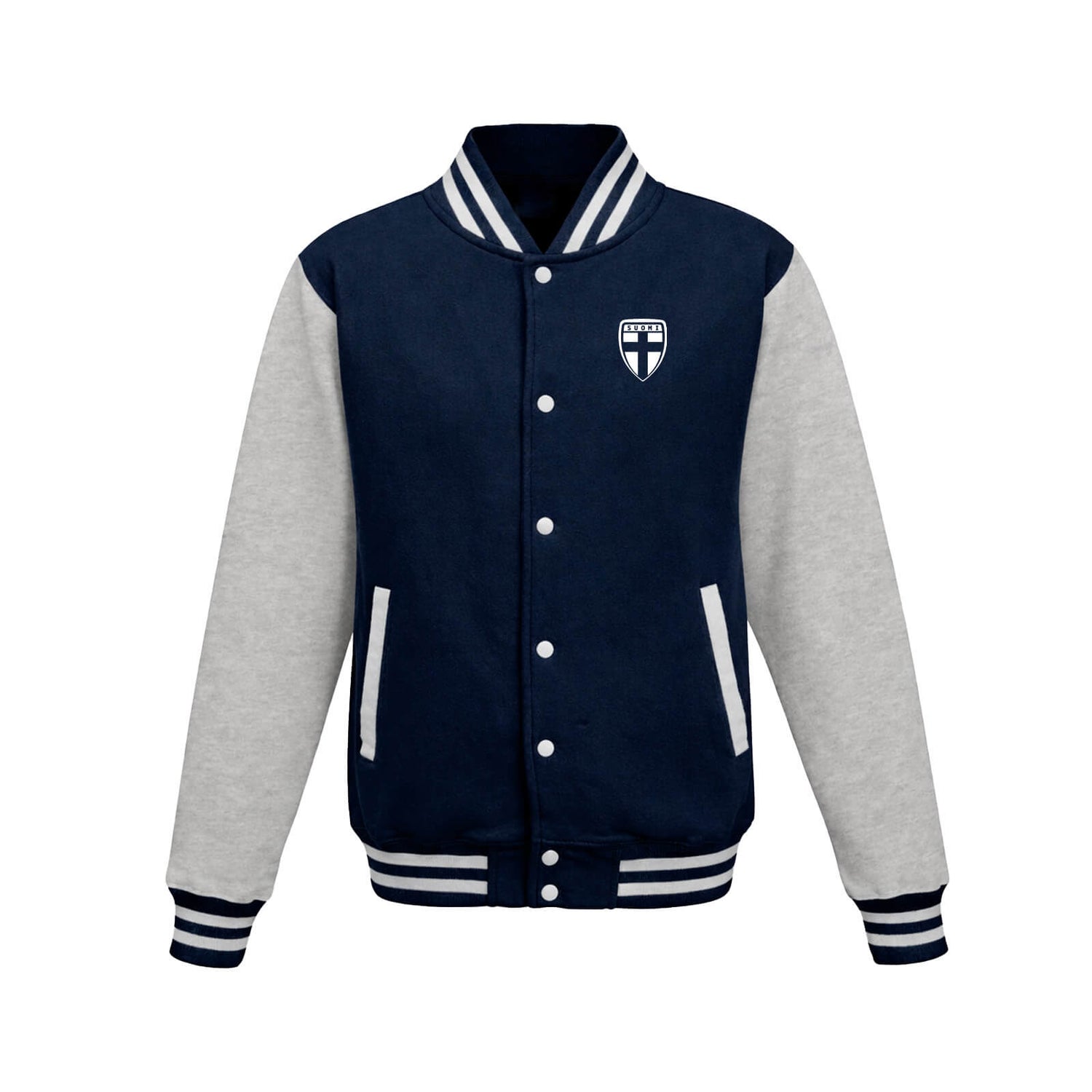 Finland Baseball College Jacket, Navy/Grey, Kids