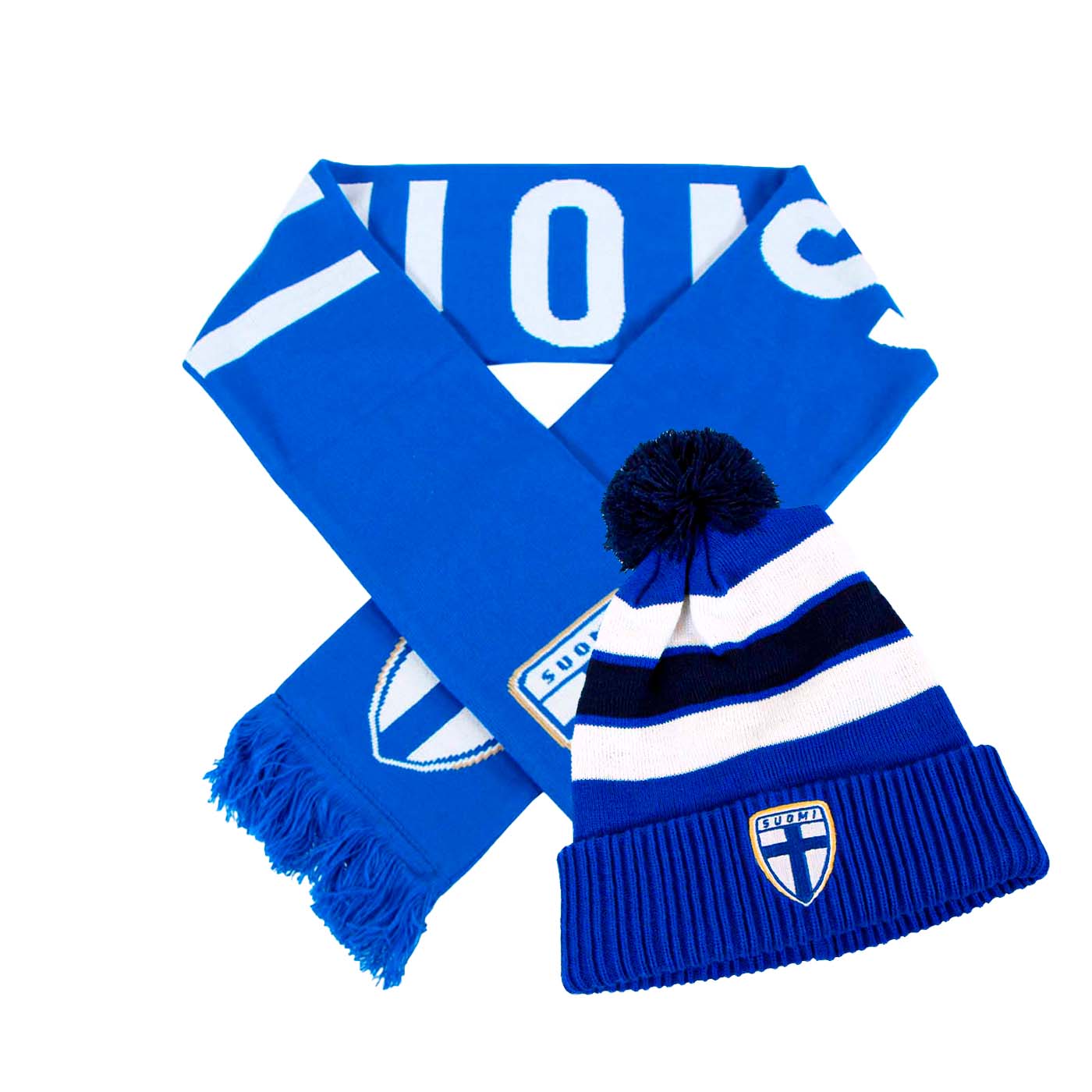 Finland Tassel Beanie and Scarf, Blue, Bundle