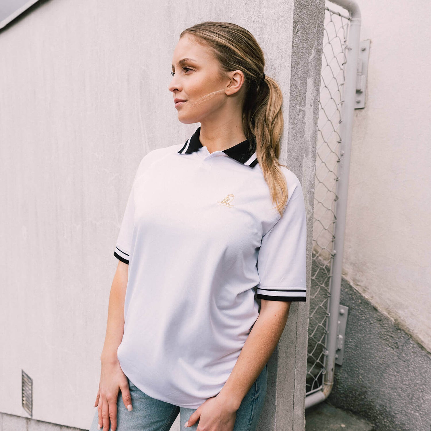 Helmi Jersey Polo, Valkoinen