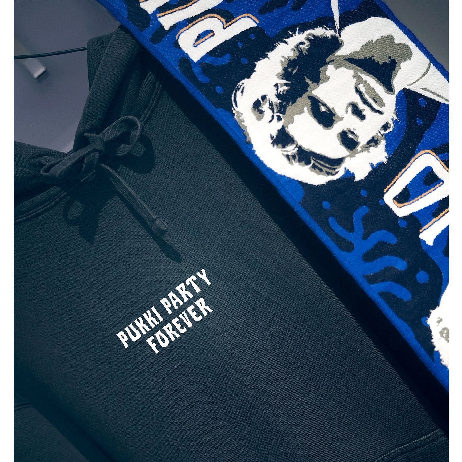 Santa Party Forever, Vintage Hoodie, Black