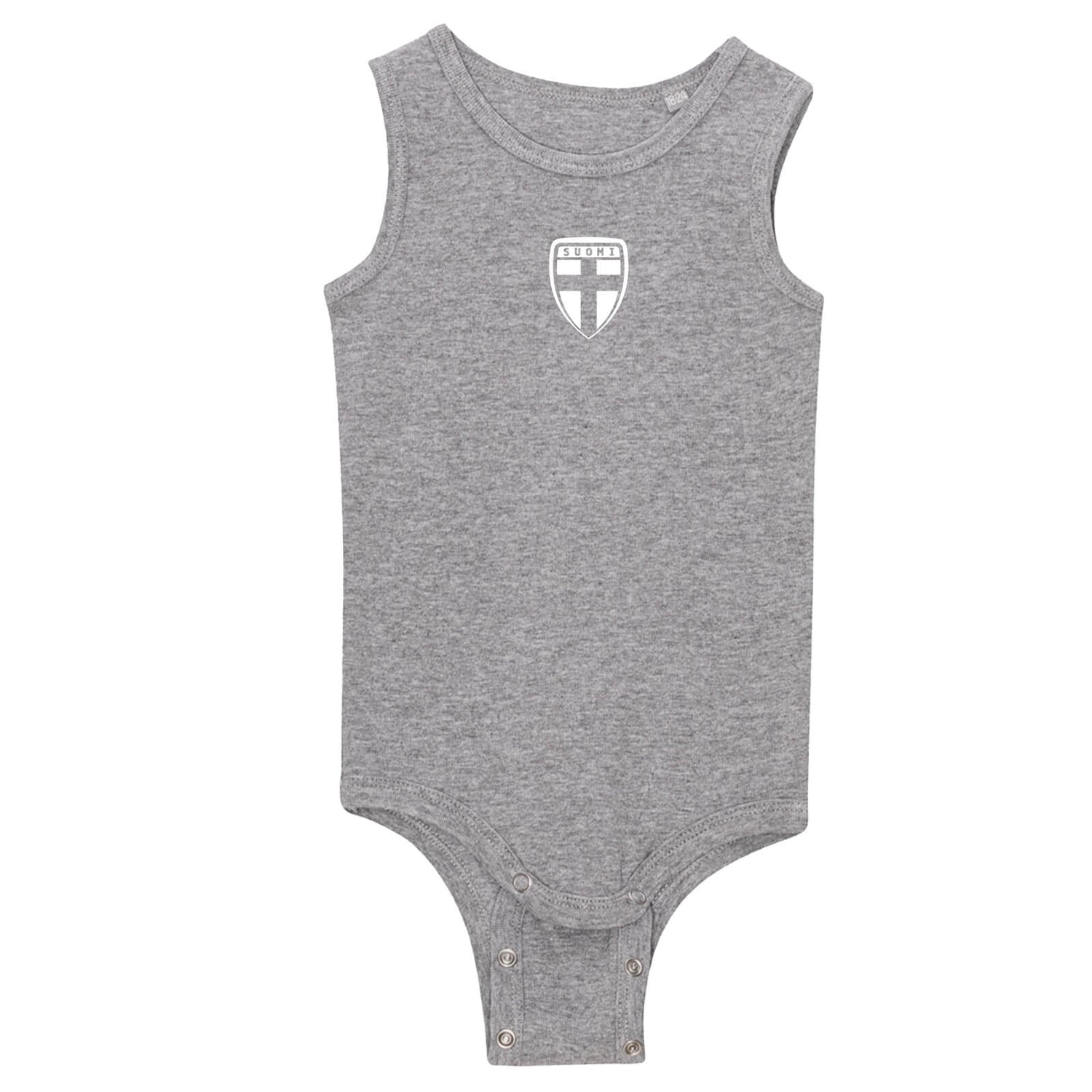 Finnish Coat of arms cotton bodysuit, Grey