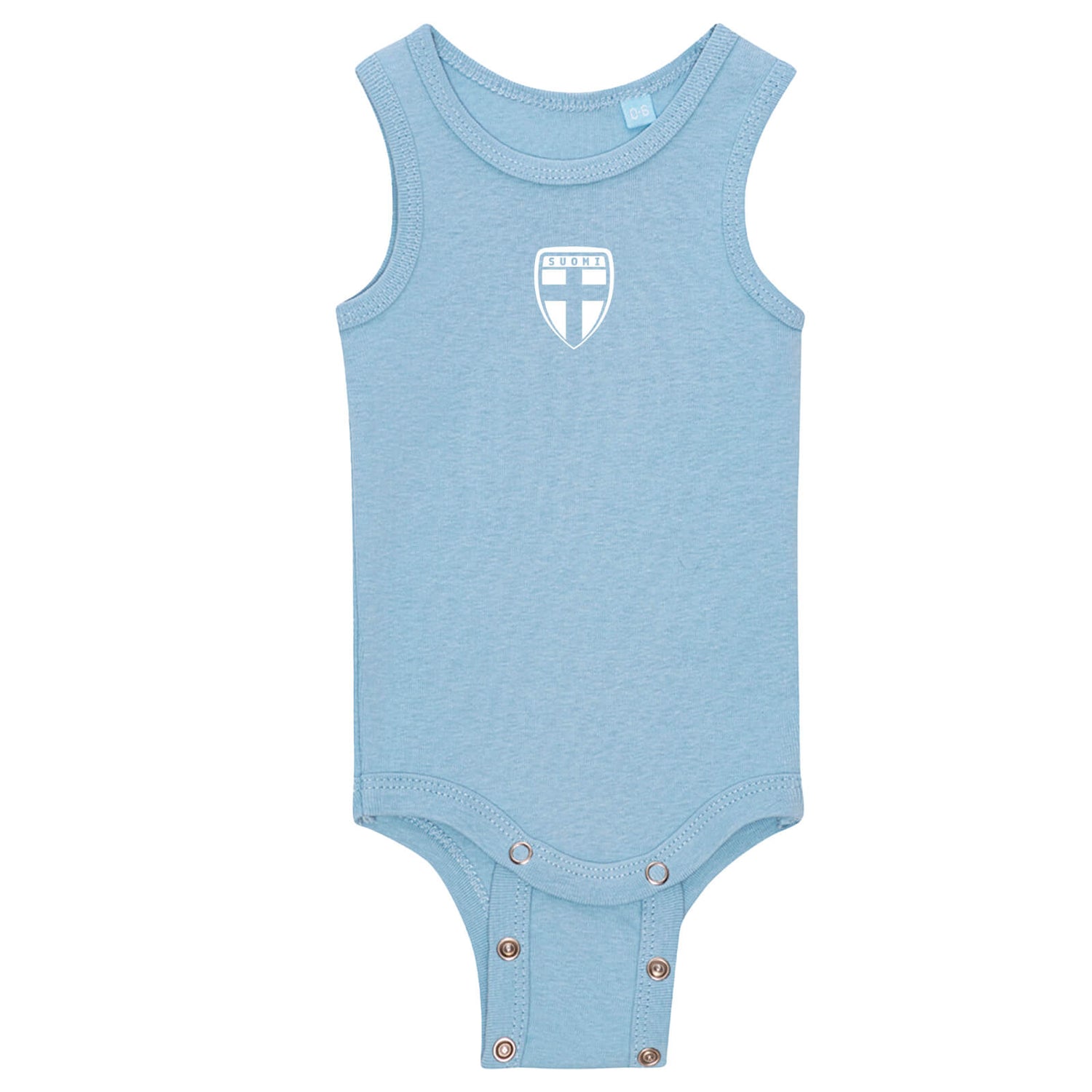 Coat of arms cotton bodysuit, Light blue