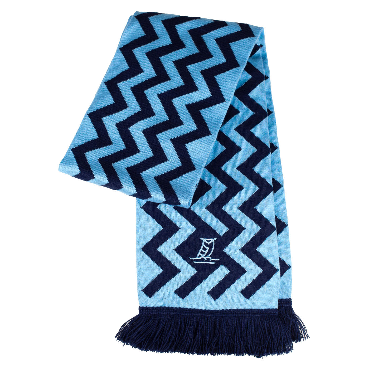 Bubi Serrated Scarf, Light Blue-Blue