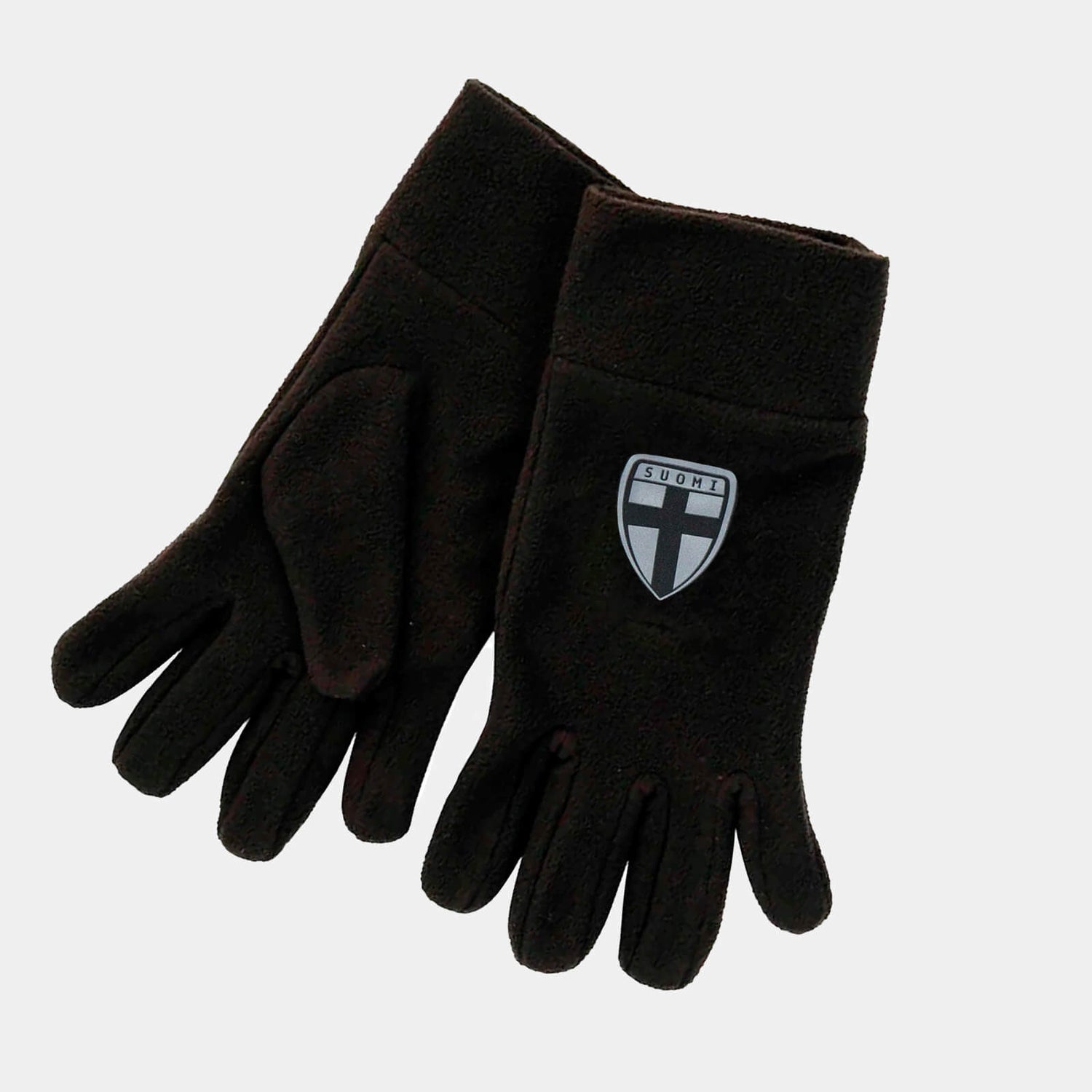 Suomi fleece hansikkaat heijastavalla logolla, Musta