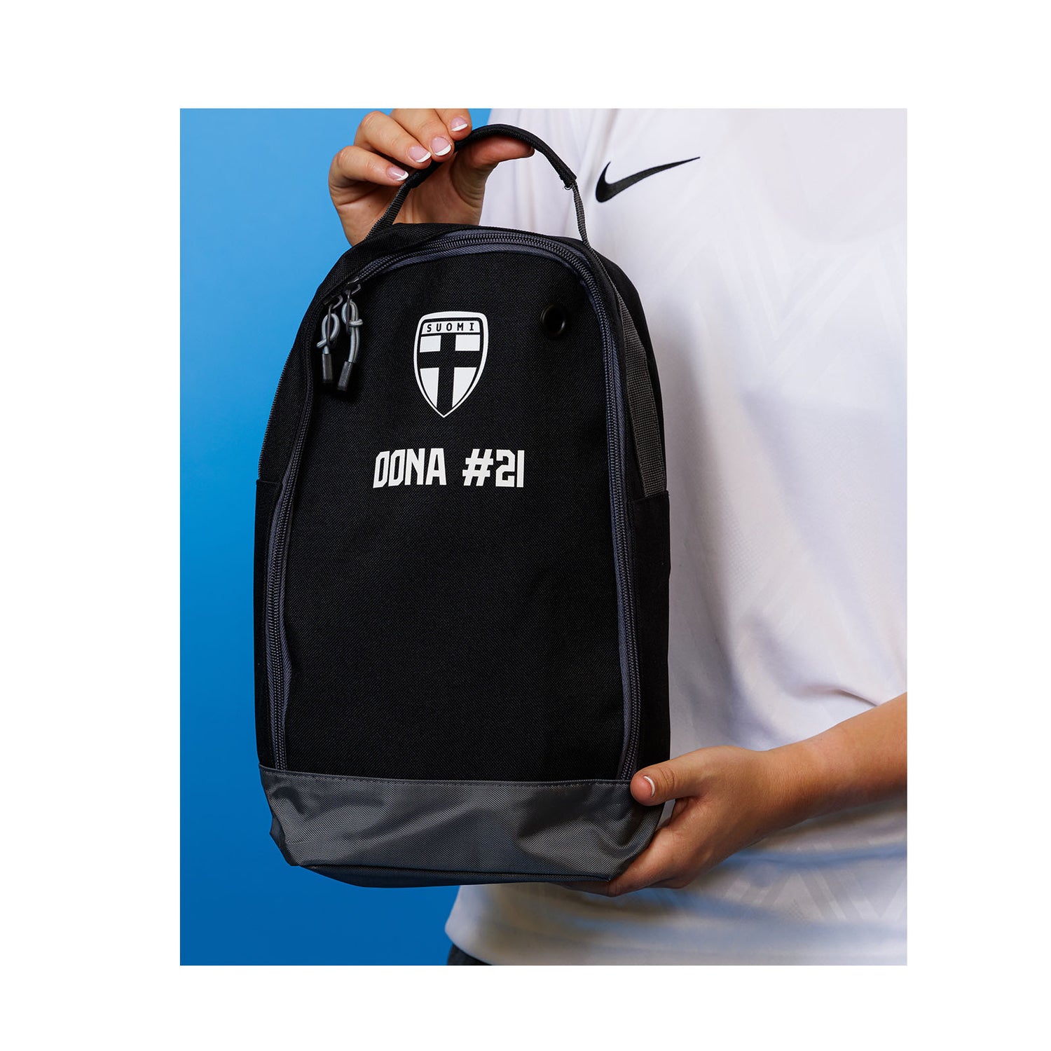 Finland crest shoe bag, Navy Blue