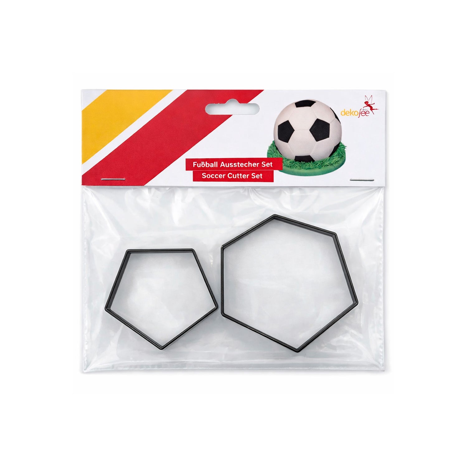 Jalkapallokakun koristelumuotit, iso, 2 kpl