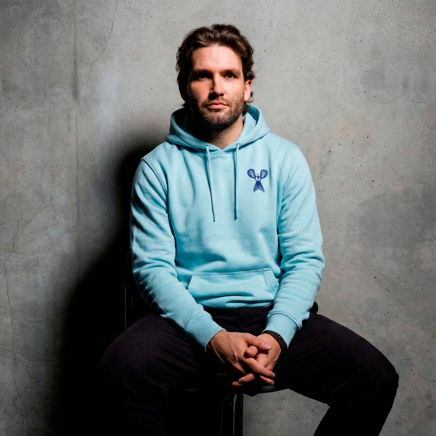 Pieni pöllö by Klaus Haapaniemi huppari, Merensininen