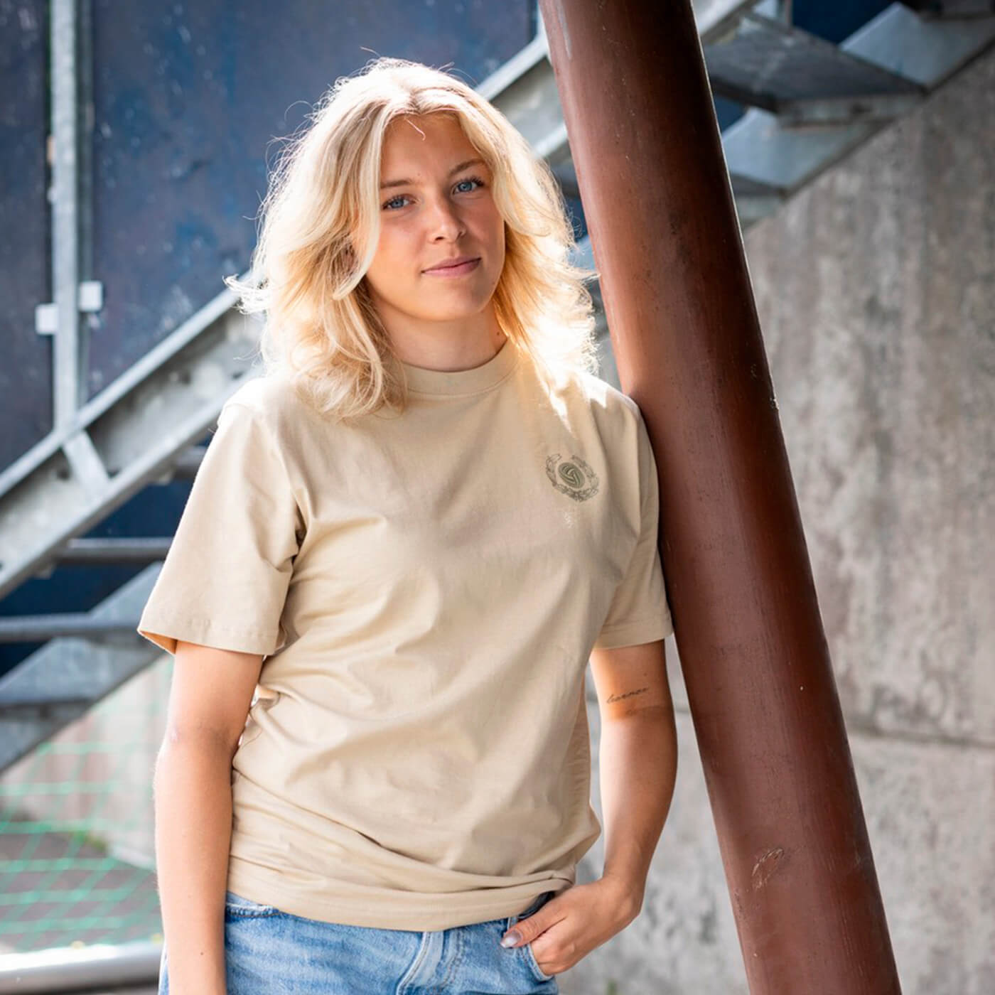 Leather Ball and Wreath T-shirt, Sand