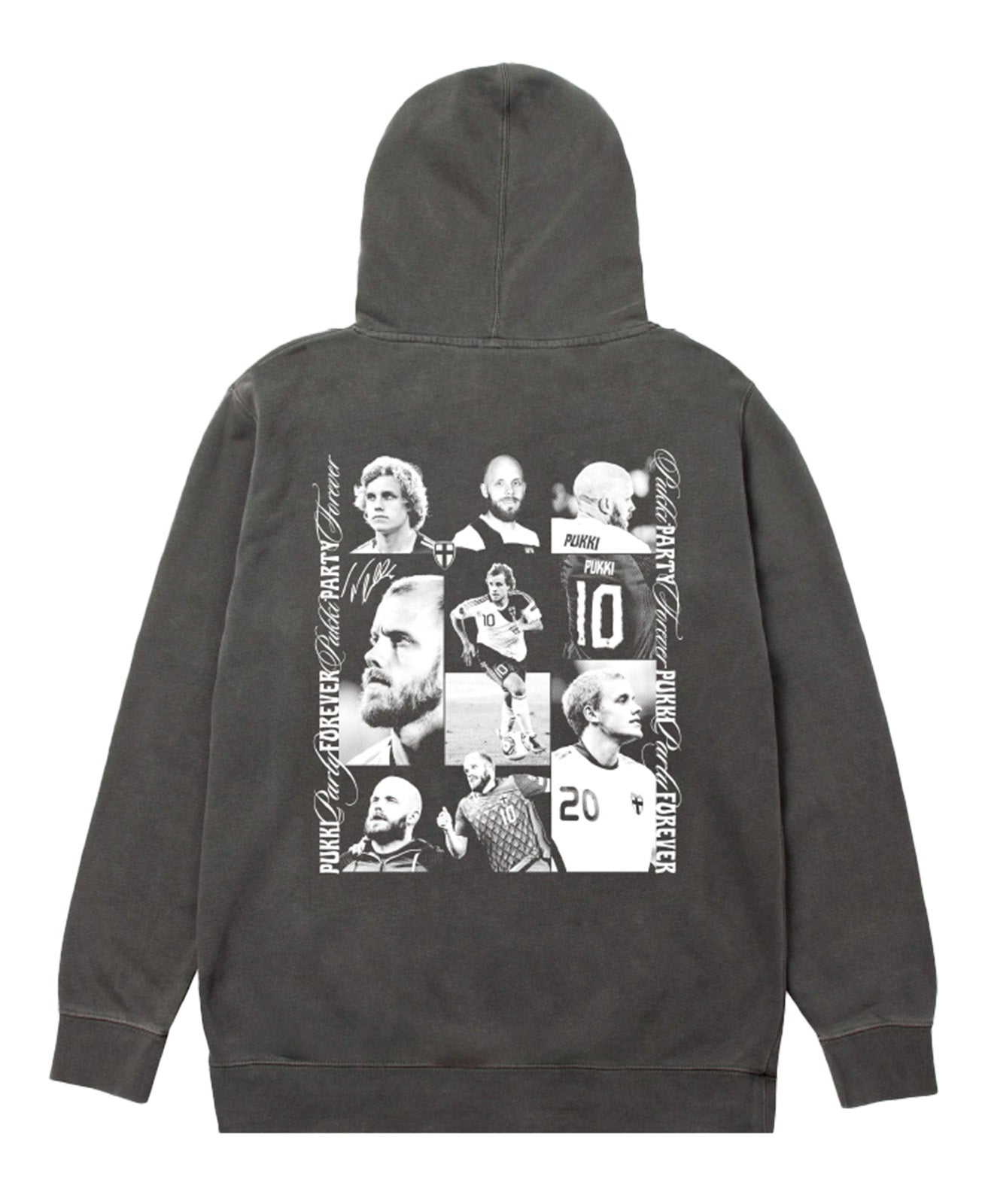 Santa Party Forever, Vintage Hoodie, Black