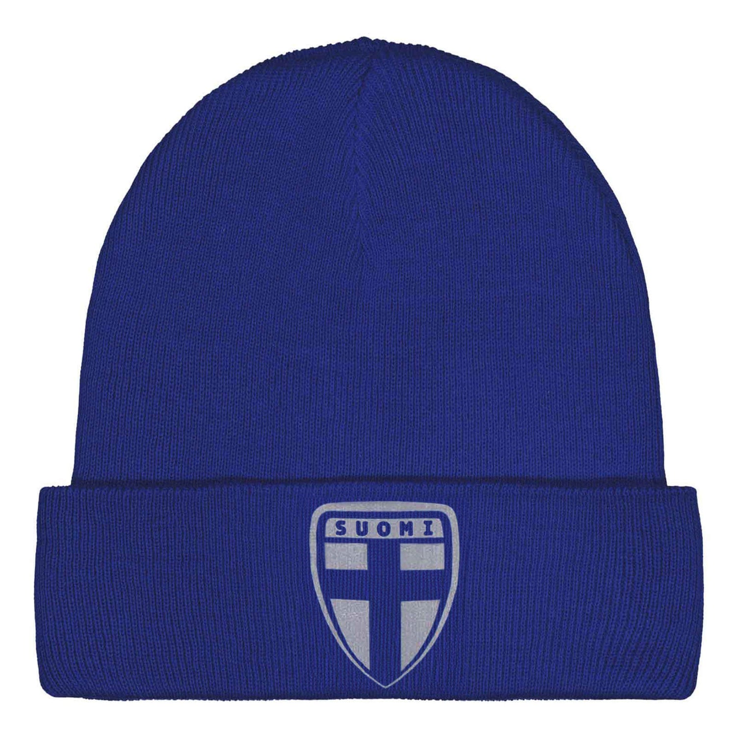 Finland cotton beanie with reflective logo, Blue