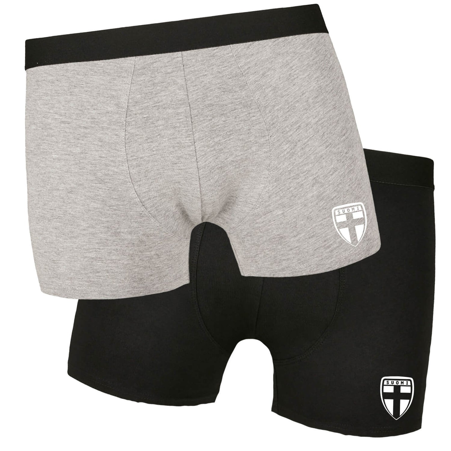 Finland boxer shorts 2 pcs, Black & Grey