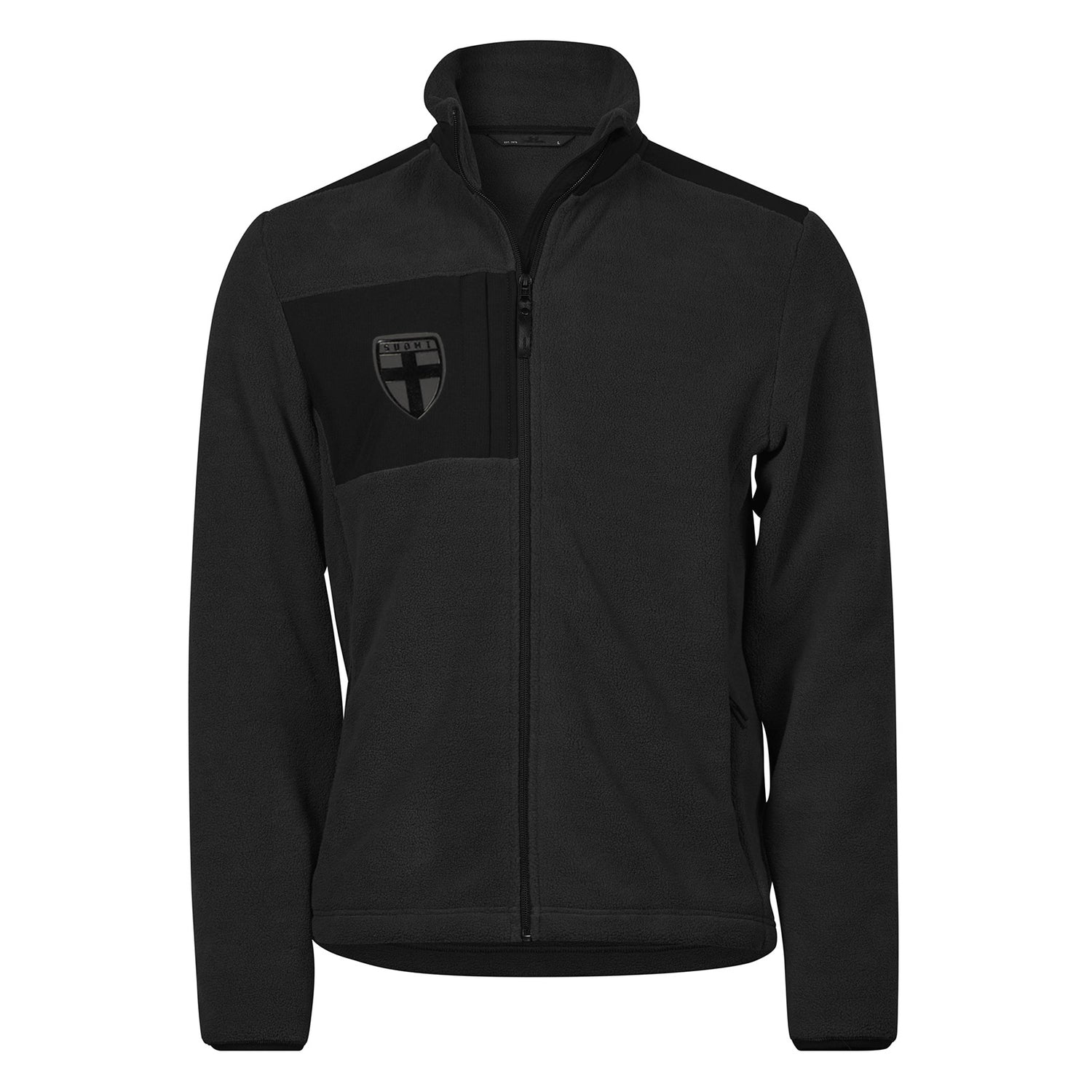 Suomi Black Edition fleecetakki, vetoketjulla, Musta
