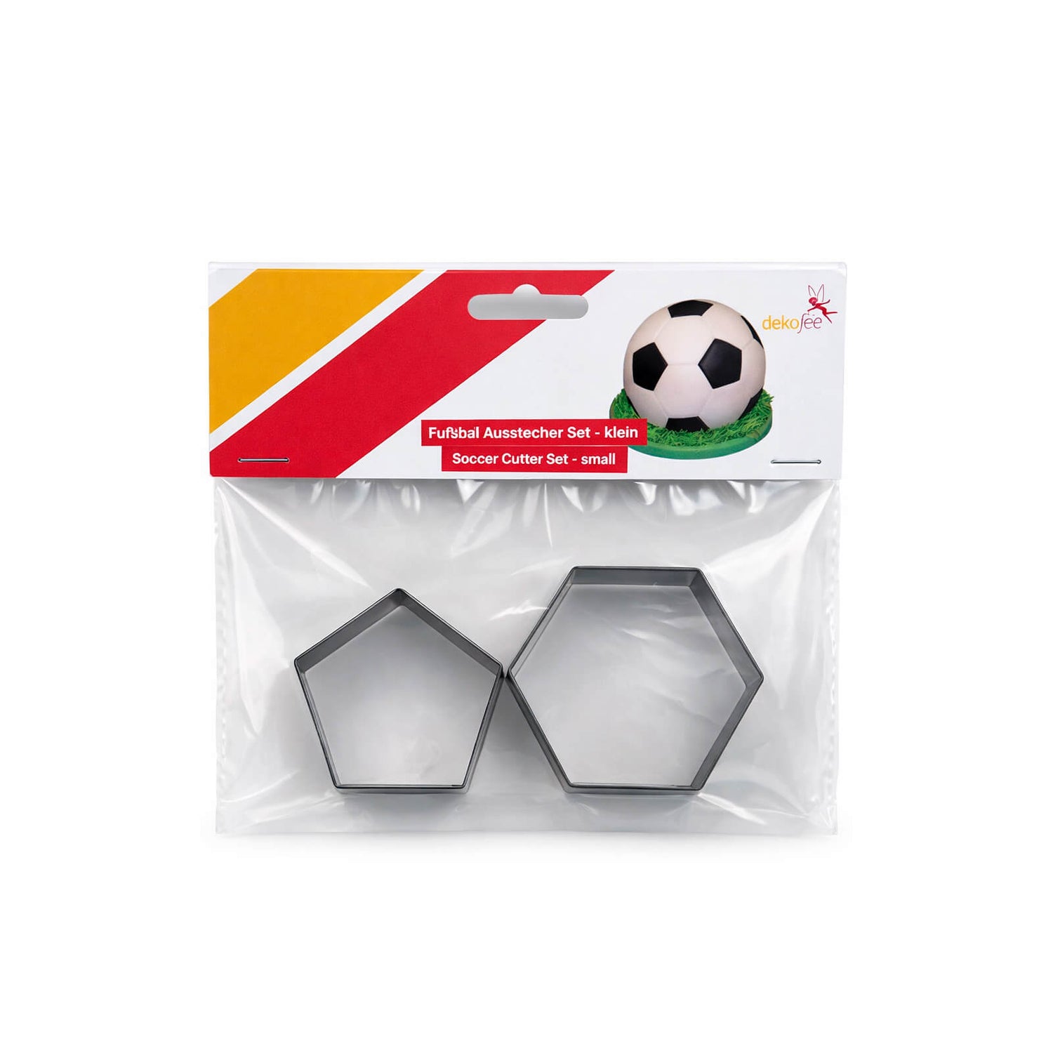 Jalkapallokakun koristelumuotit, pieni, 2 kpl
