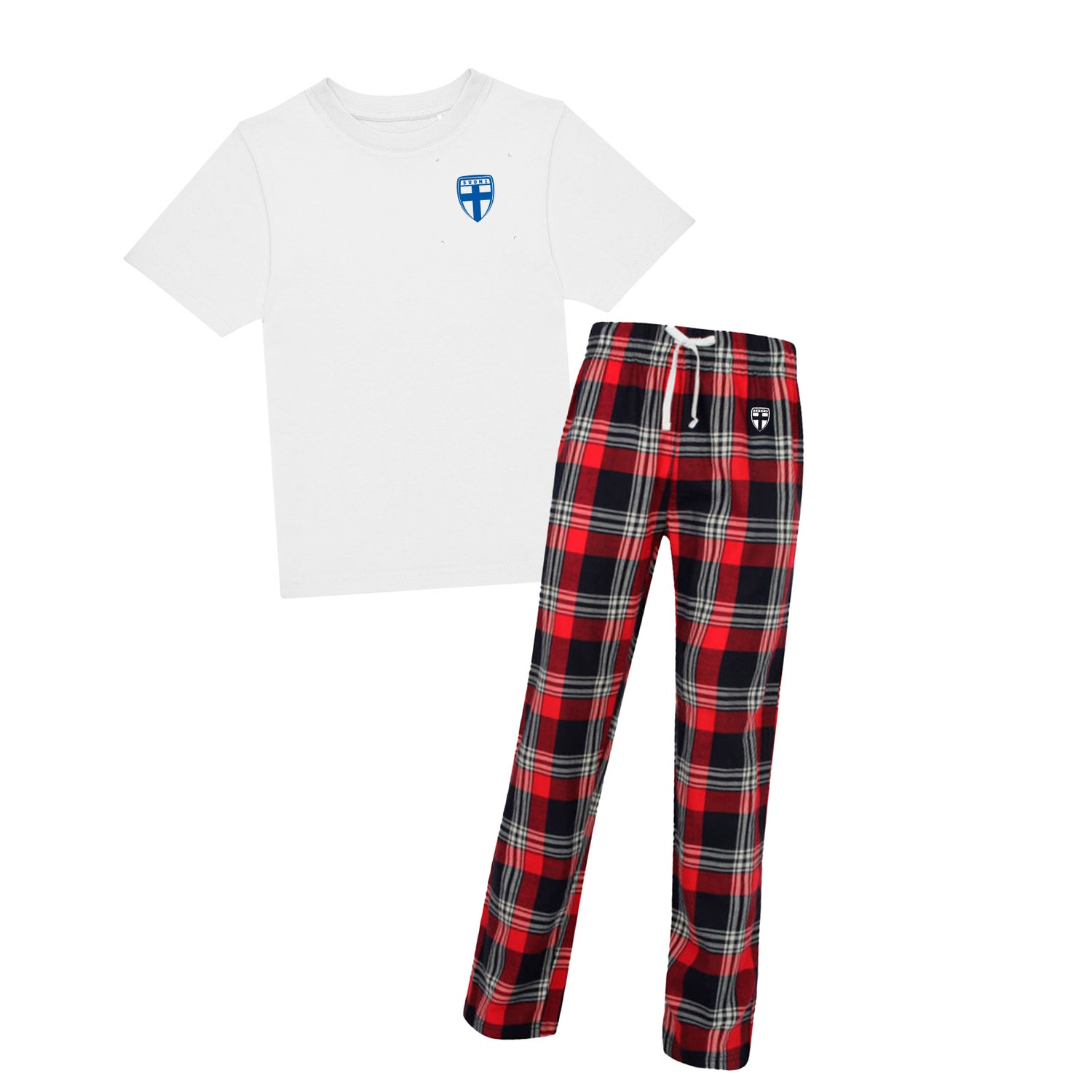 Lasten pyjamasetti, flanellihousut ja t-paita