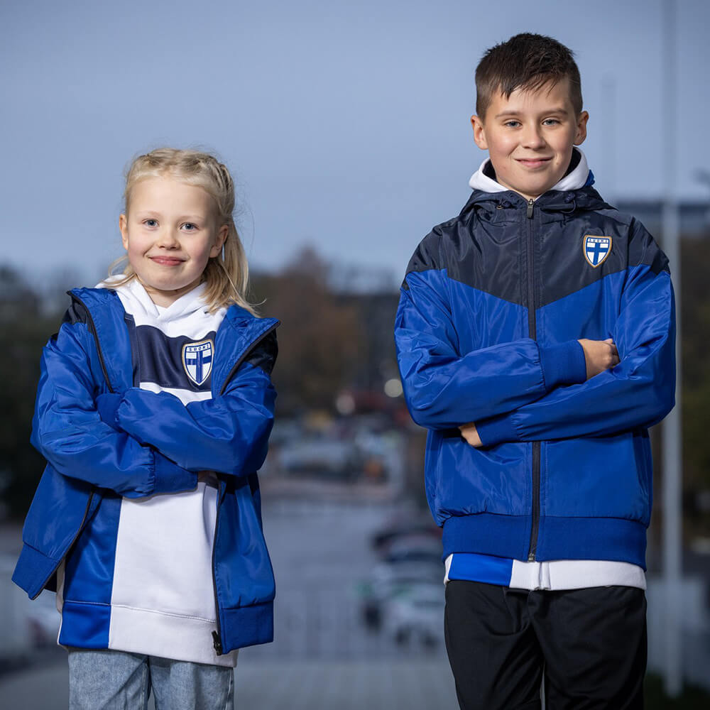 Suomi Windbreaker, Water Repellent, Kids, Blue