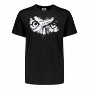 Musta Huuhkajat T-paita "Silmät" printillä.