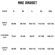 Aikuisten treenitakki Nike Park kokotaulukko.