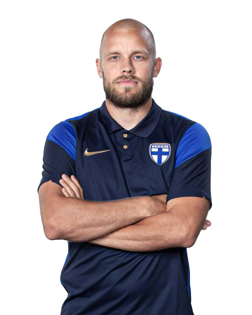 Suomen jalkapallo- ja futsalmaajoukkueiden virallinen Niken vieraspaita.